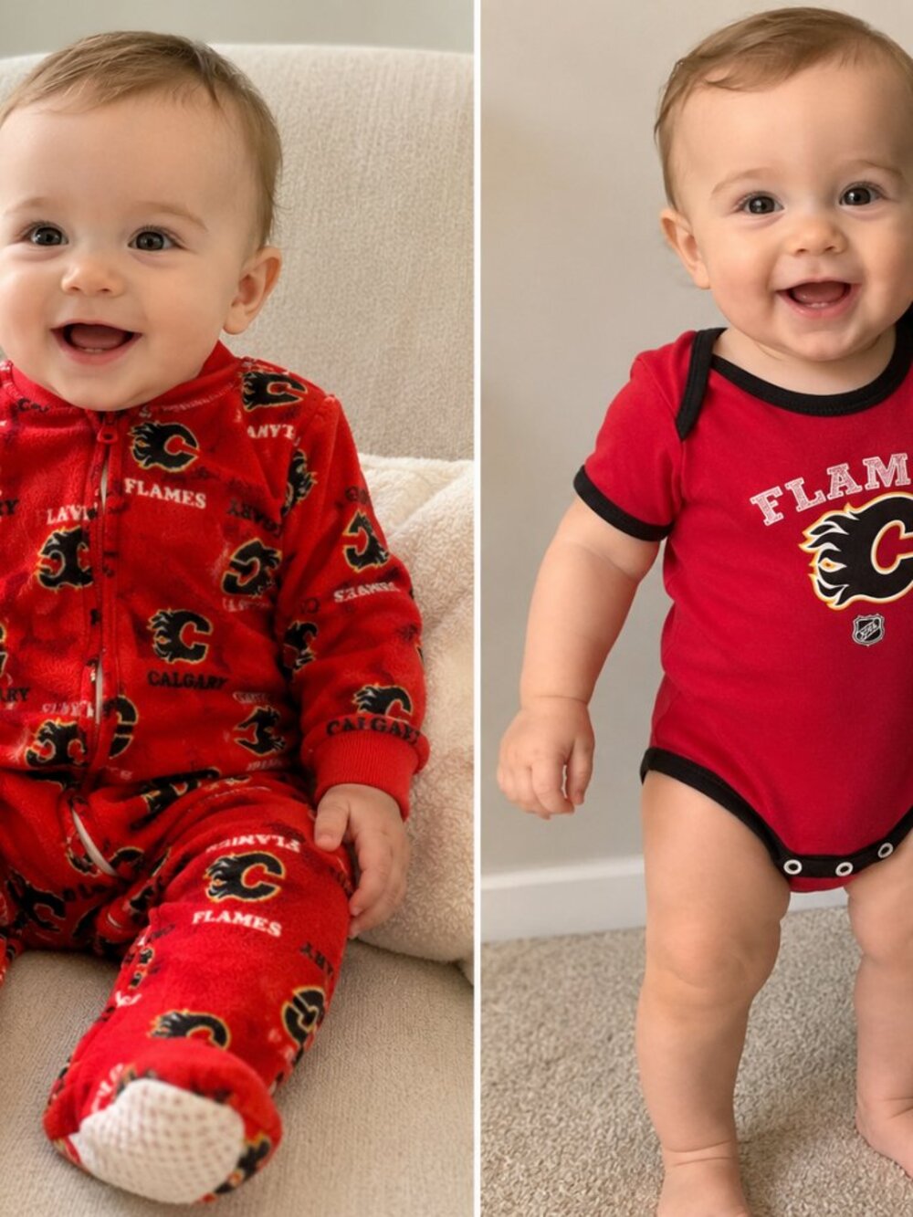 Calgary Flames Baby Clothing Lot – Sleeper & Bodysuit